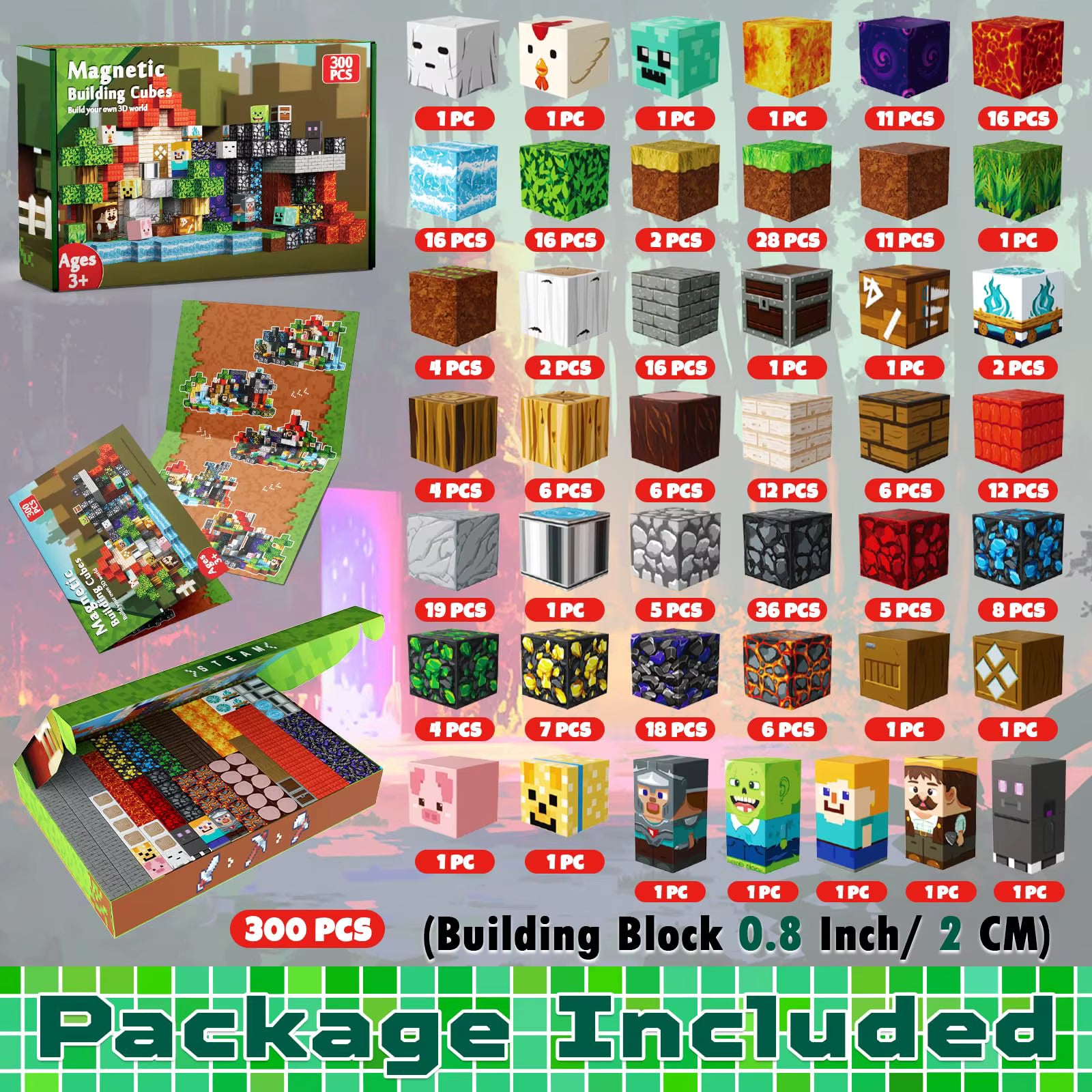 SmartBlocks Magnetic Builder – Forest Edition (300Pcs)