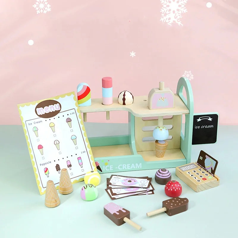 Montessori Ice Cream Playset with Coins for Kids