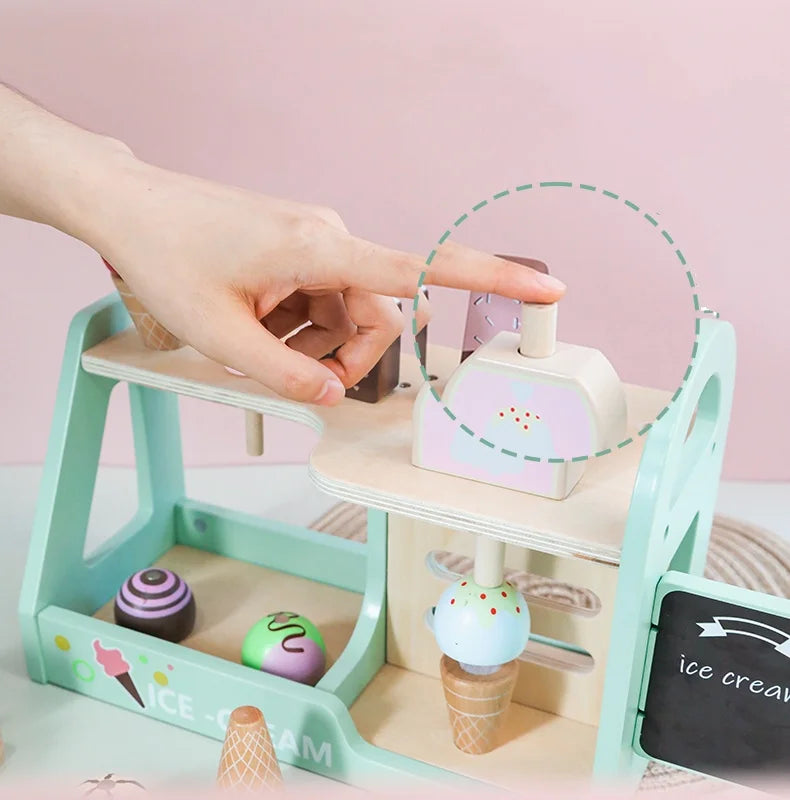 Montessori Ice Cream Playset with Coins for Kids