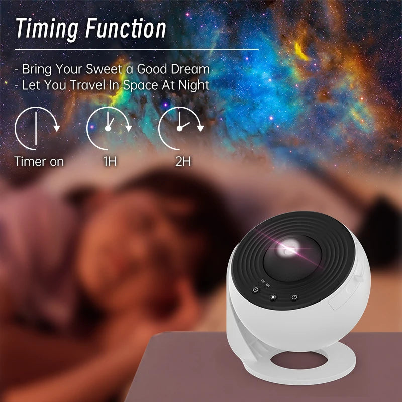 Galaxy Starry Sky Projector – 360° Rotating Night Lamp