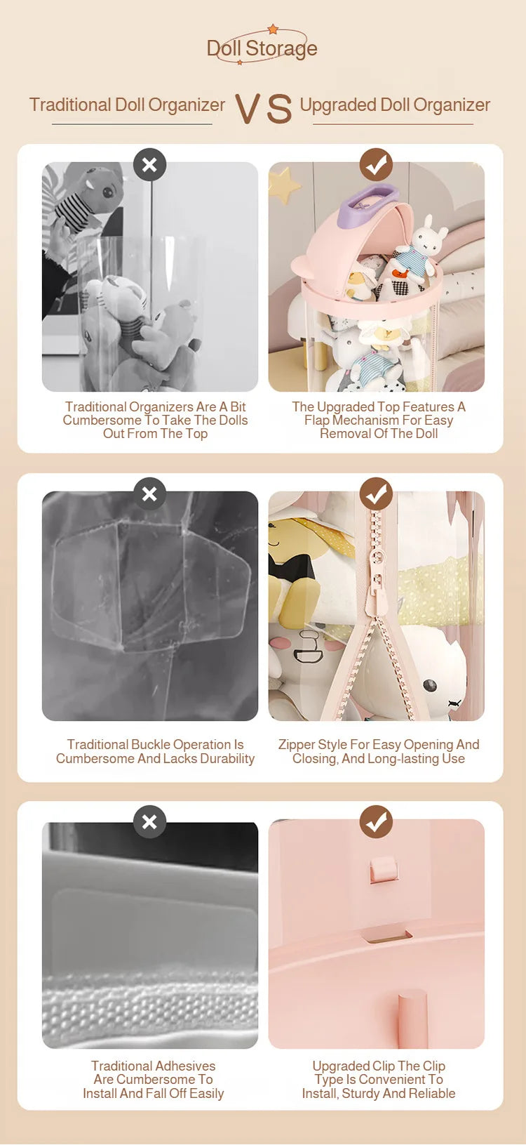 Foldable Plush Toy Storage Bin – Cartoon Design