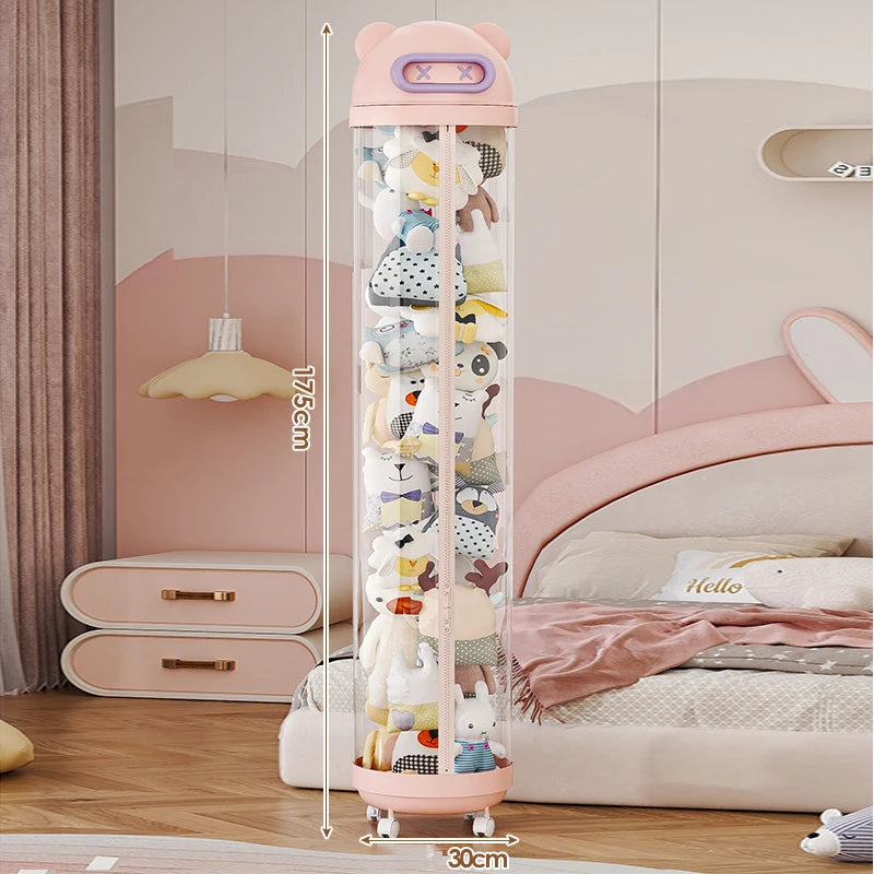 Foldable Plush Toy Storage Bin – Cartoon Design