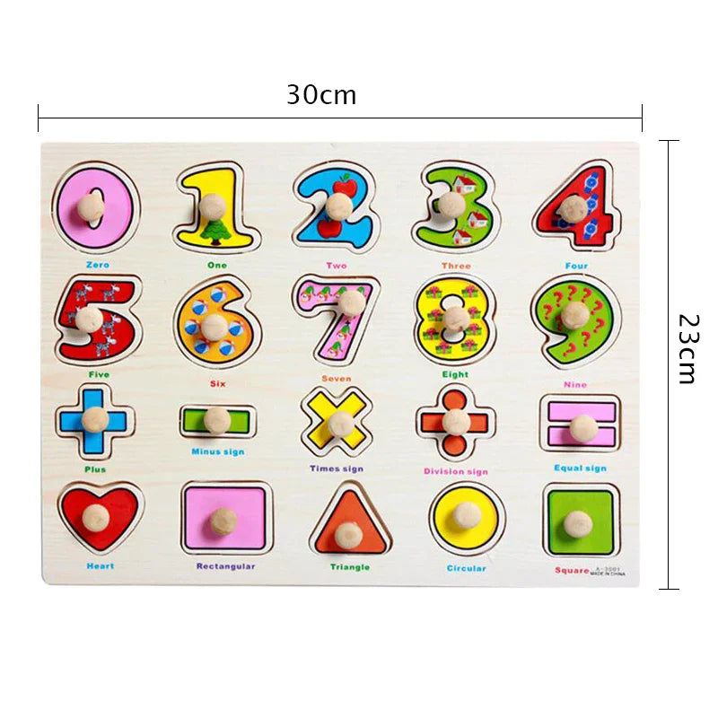Montessori Wooden Puzzle – Cartoon Animals & Traffic