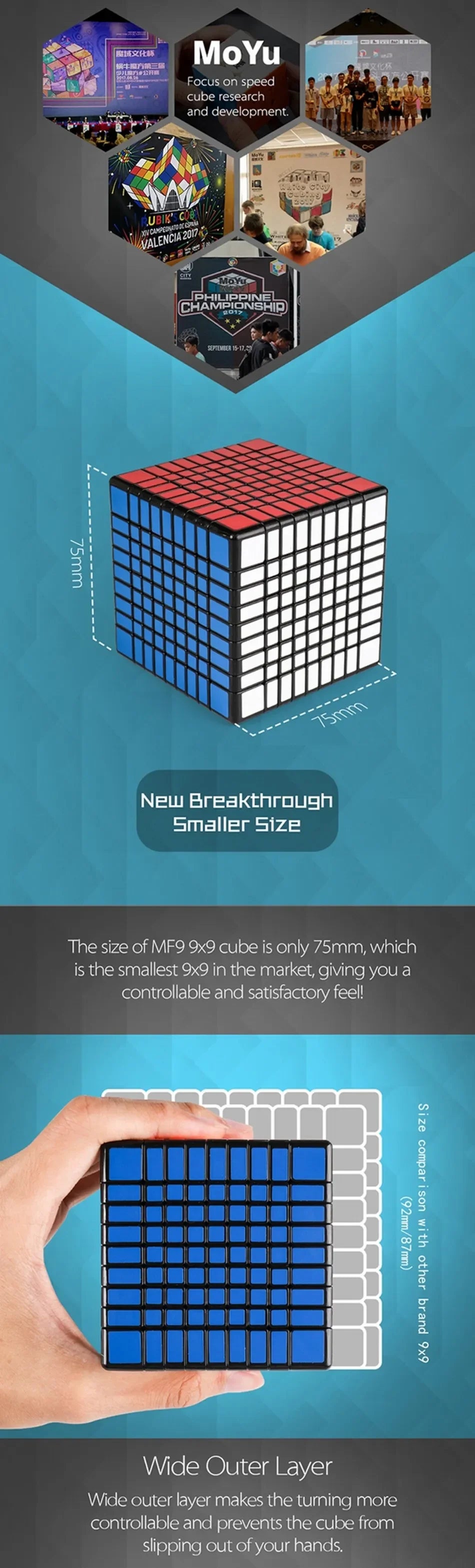 MOYU Meilong 9x9–13x13 Speed Cube Puzzle