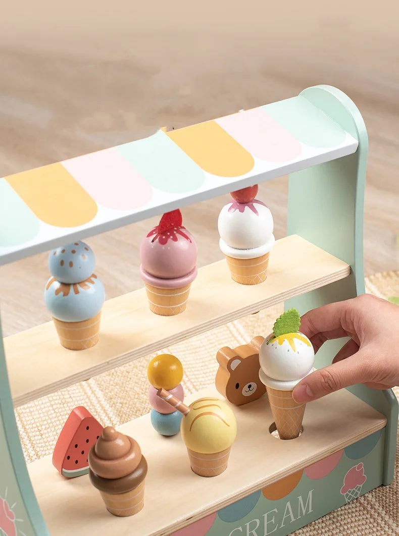 Montessori Ice Cream Playset with Coins for Kids