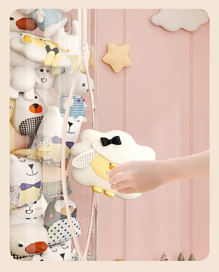 Foldable Plush Toy Storage Bin – Cartoon Design