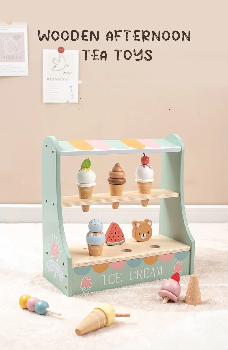 Montessori Ice Cream Playset with Coins for Kids