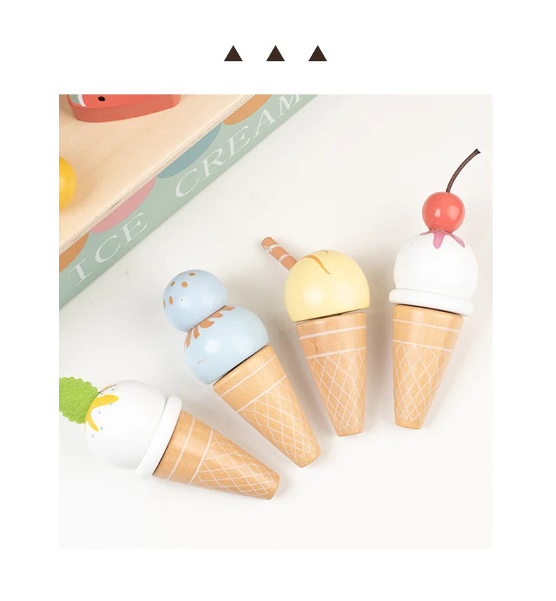 Montessori Ice Cream Playset with Coins for Kids