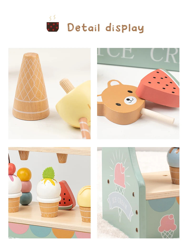 Montessori Ice Cream Playset with Coins for Kids