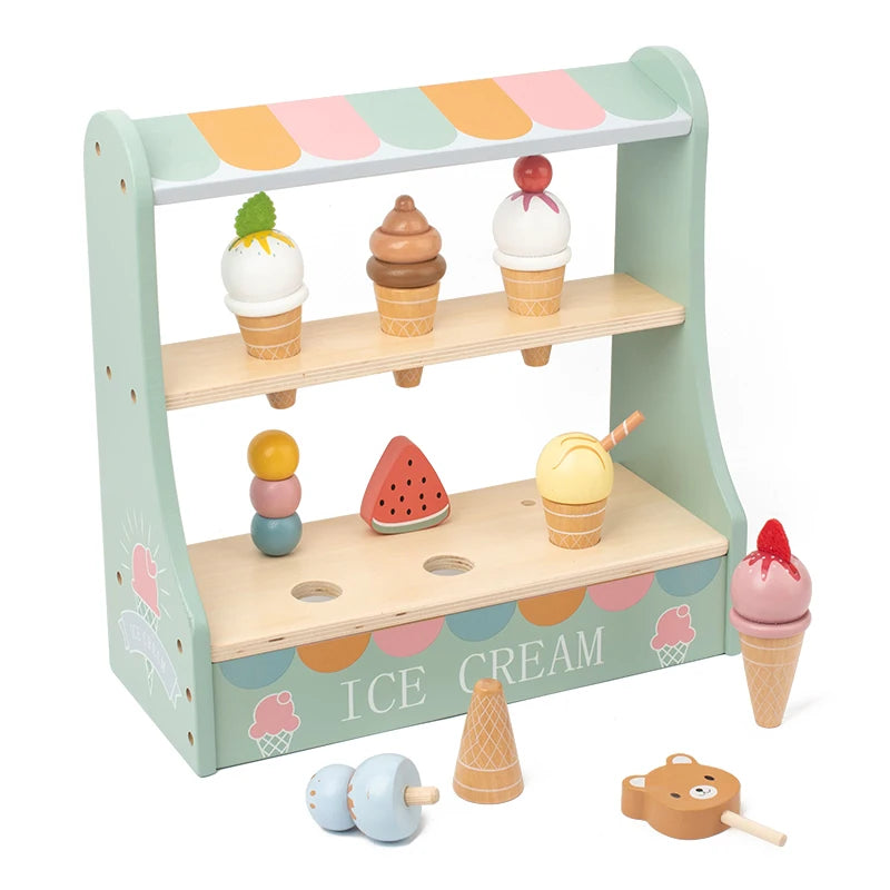 Montessori Ice Cream Playset with Coins for Kids