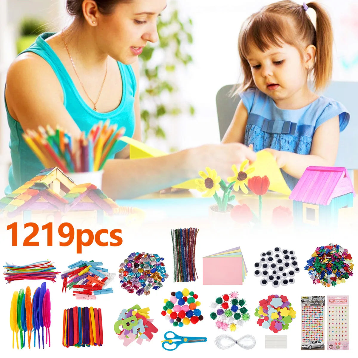 1219pcs Kids DIY Craft Supply Set