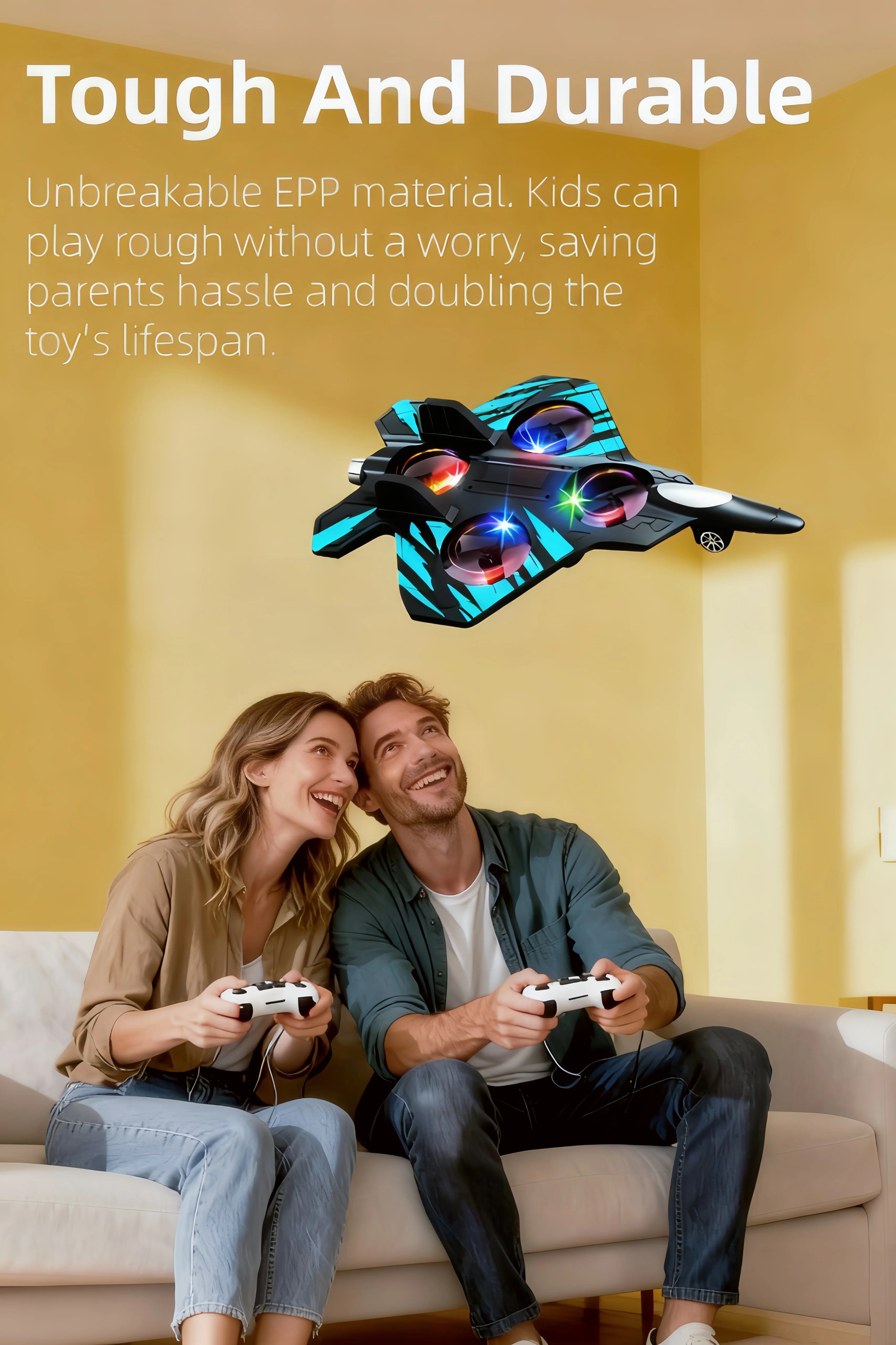 Glider RC Helicopter & Airplane Toy with Lights