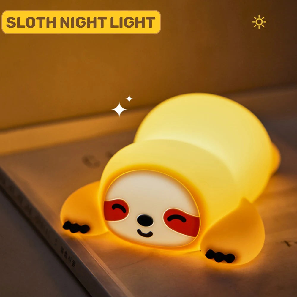 Sloth Night Light – Soft Silicone Touch Lamp