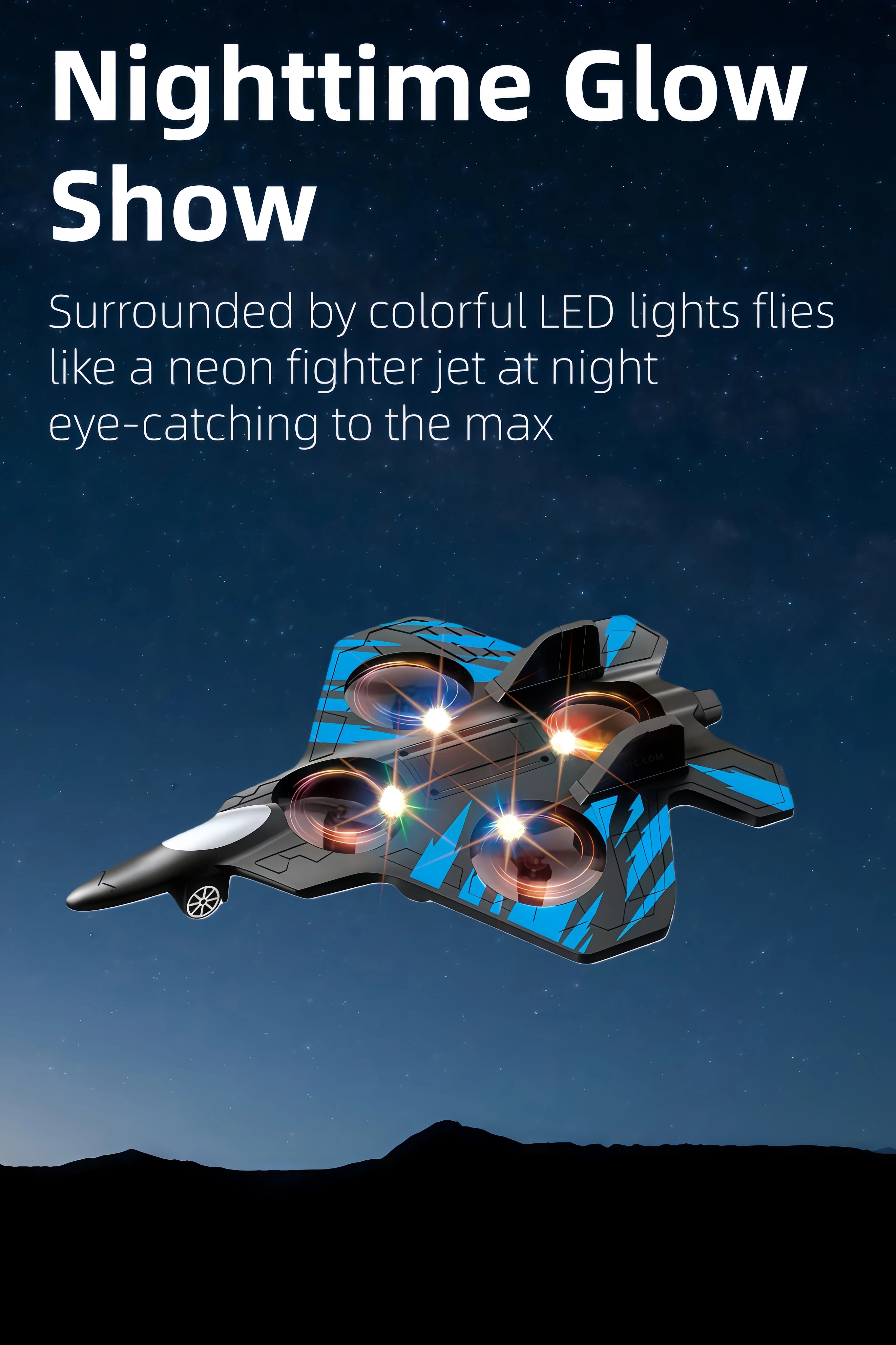 Glider RC Helicopter & Airplane Toy with Lights