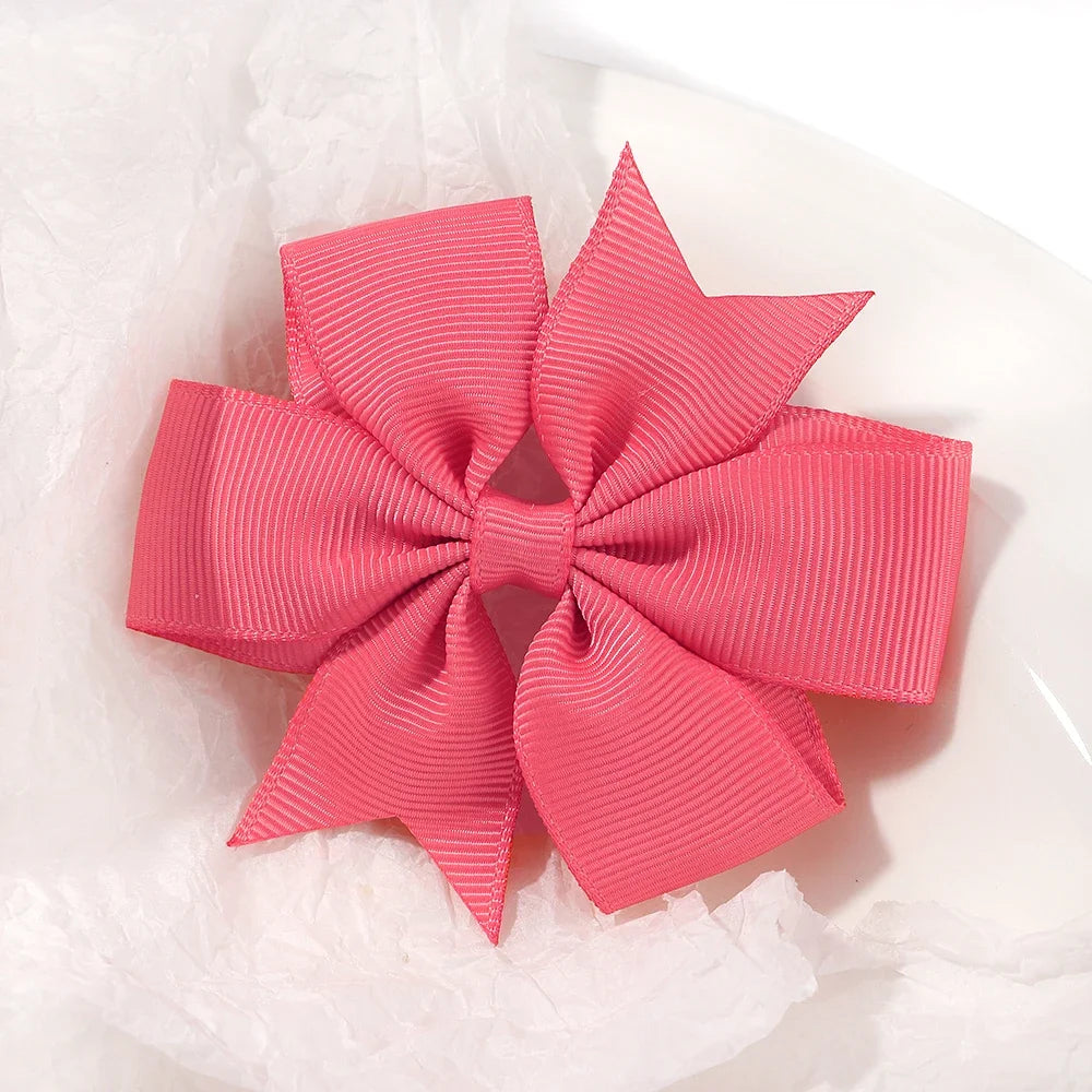 Random Color Bow Hair Clips for Baby Girls