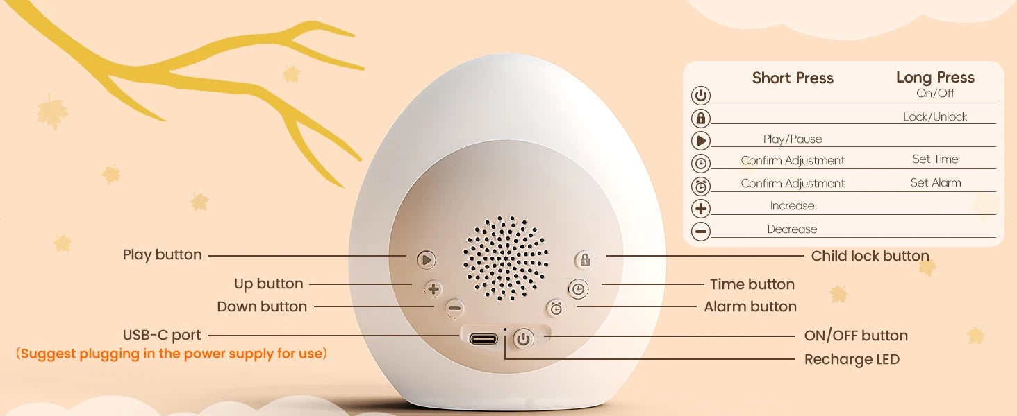 Kids Sleep Training Alarm Clock with Night Light