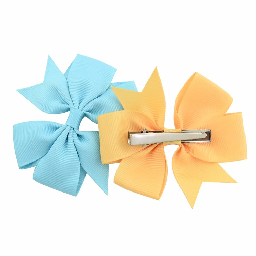 Random Color Bow Hair Clips for Baby Girls
