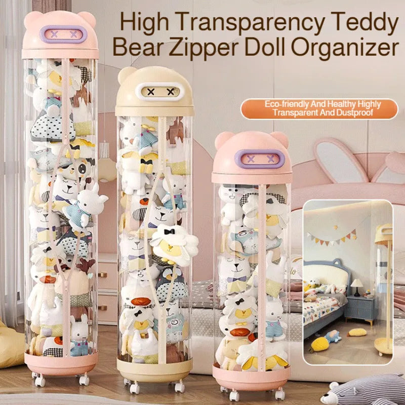 Foldable Plush Toy Storage Bin – Cartoon Design