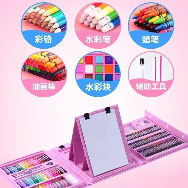 208pcs Kids Watercolor Pen Set with Easel
