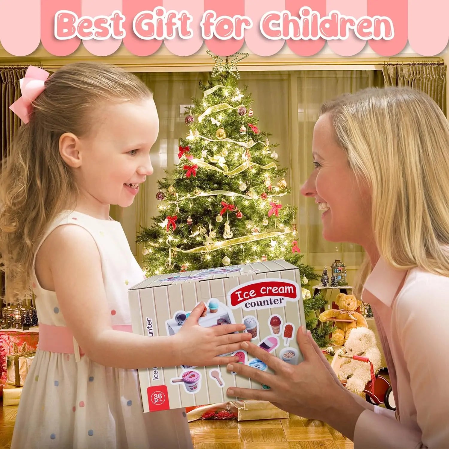 Montessori Ice Cream Playset with Coins for Kids