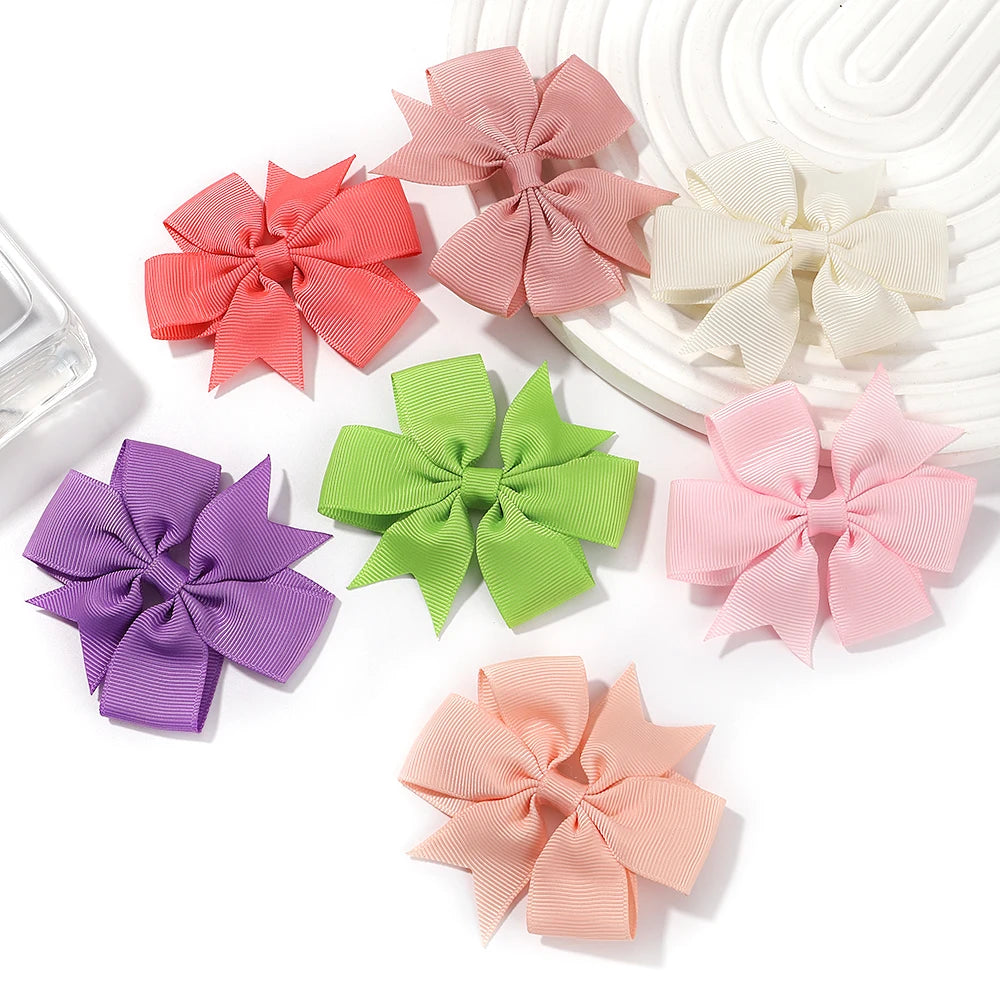 Random Color Bow Hair Clips for Baby Girls