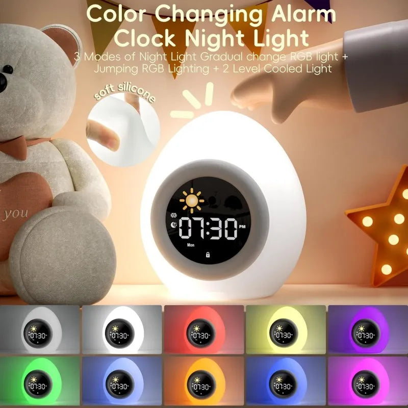 Kids Sleep Training Alarm Clock with Night Light