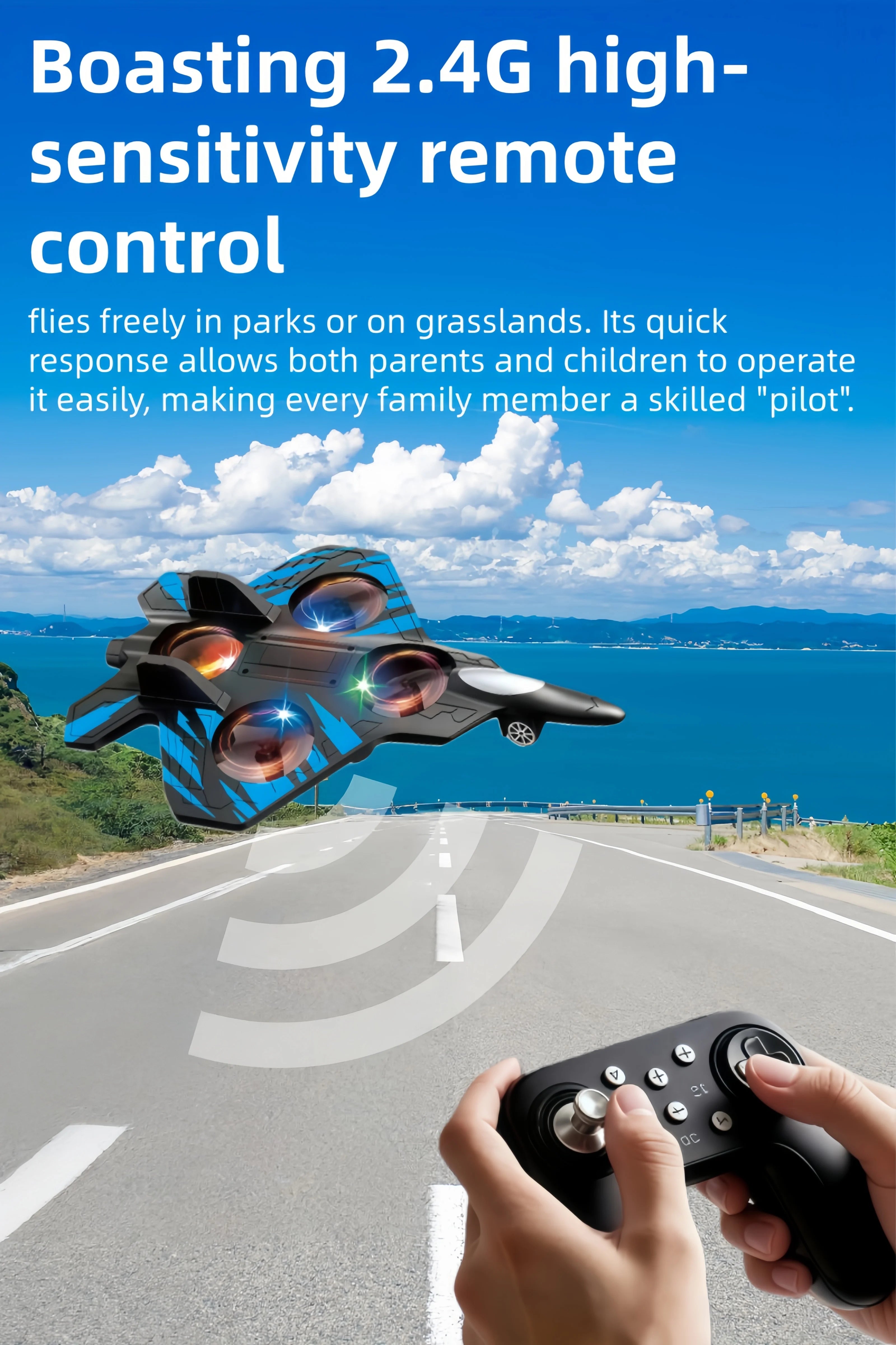 Glider RC Helicopter & Airplane Toy with Lights