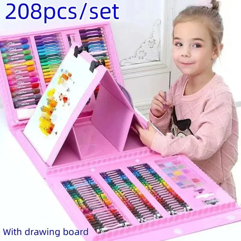 208pcs Kids Watercolor Pen Set with Easel