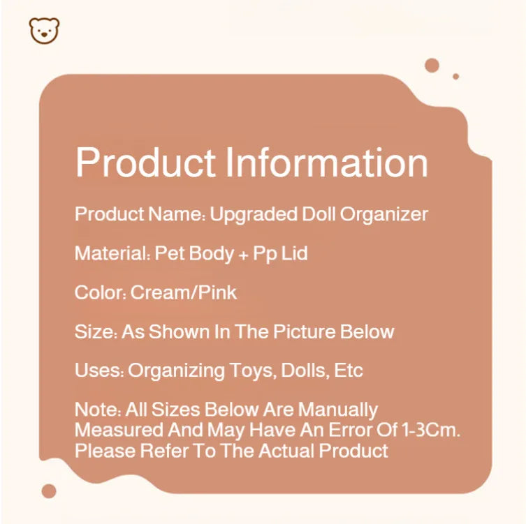 Foldable Plush Toy Storage Bin – Cartoon Design