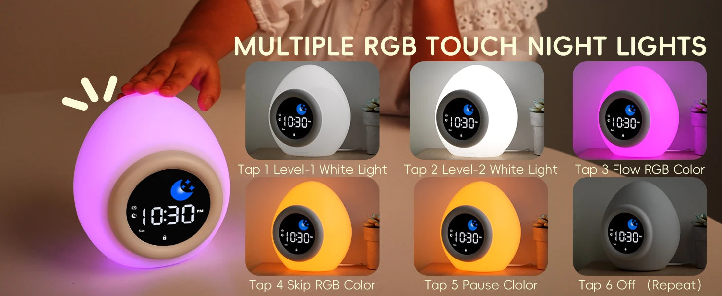 Kids Sleep Training Alarm Clock with Night Light