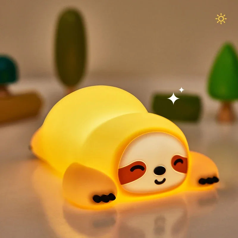 Sloth Night Light – Soft Silicone Touch Lamp