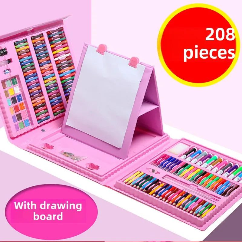 208pcs Kids Watercolor Pen Set with Easel