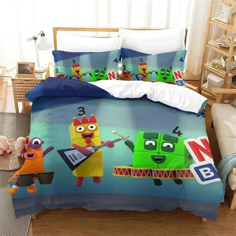 Cartoon Number-Blocks Bedding Set – Duvet & Pillowcases