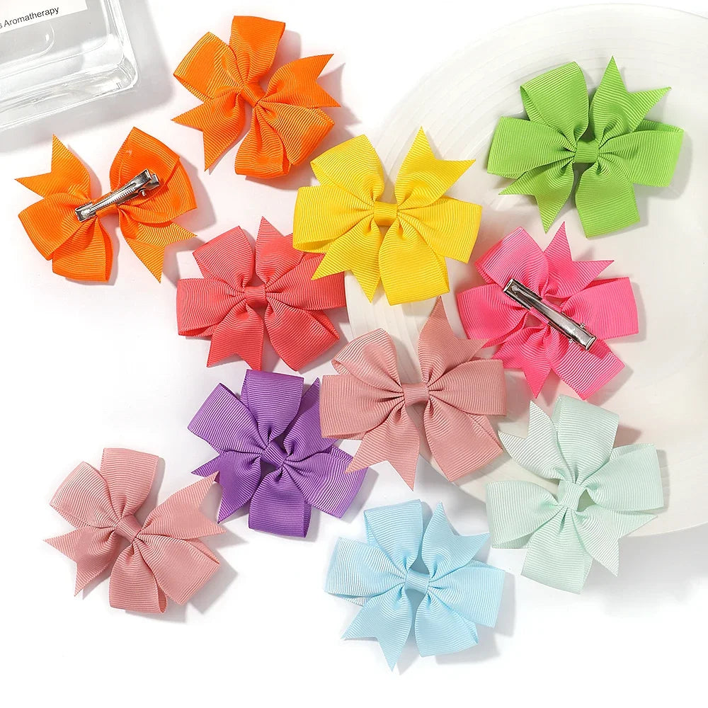 Random Color Bow Hair Clips for Baby Girls