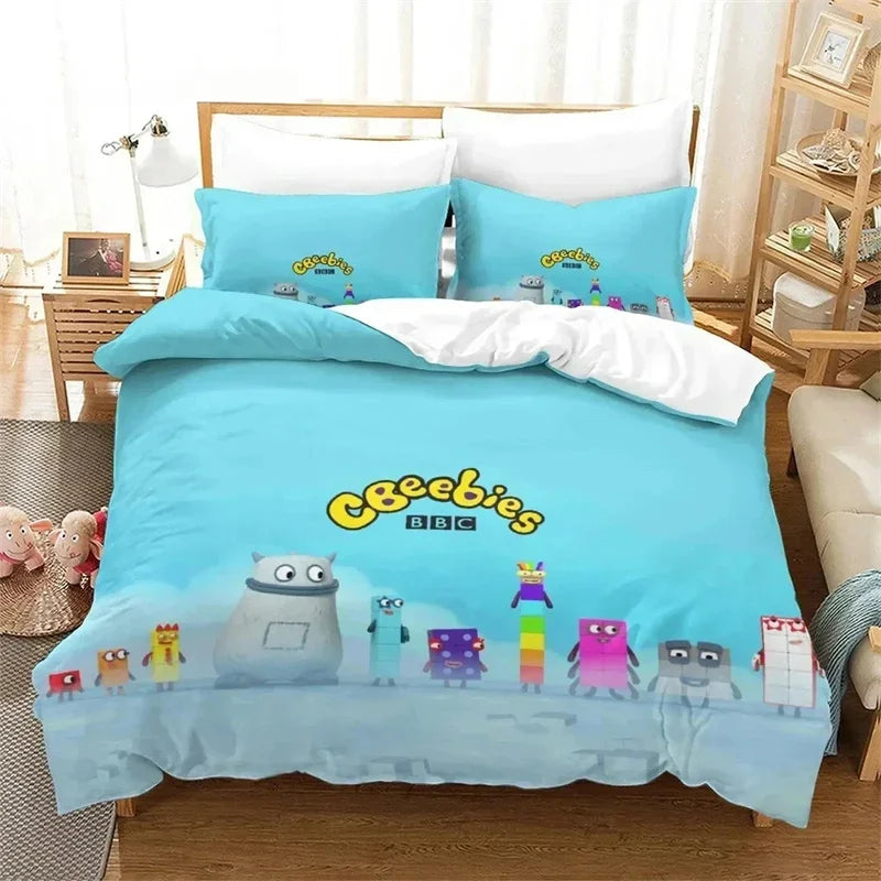 Cartoon Number-Blocks Bedding Set – Duvet & Pillowcases