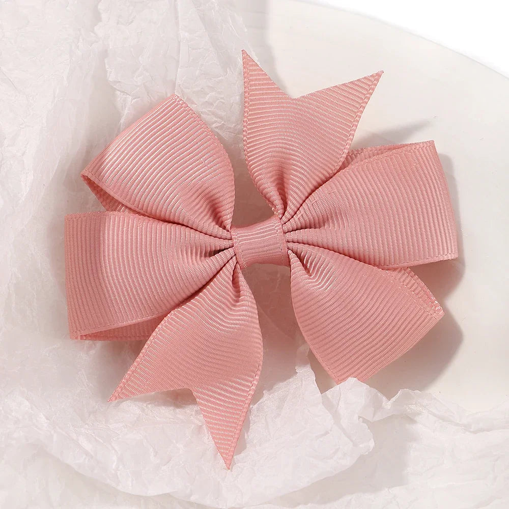 Random Color Bow Hair Clips for Baby Girls