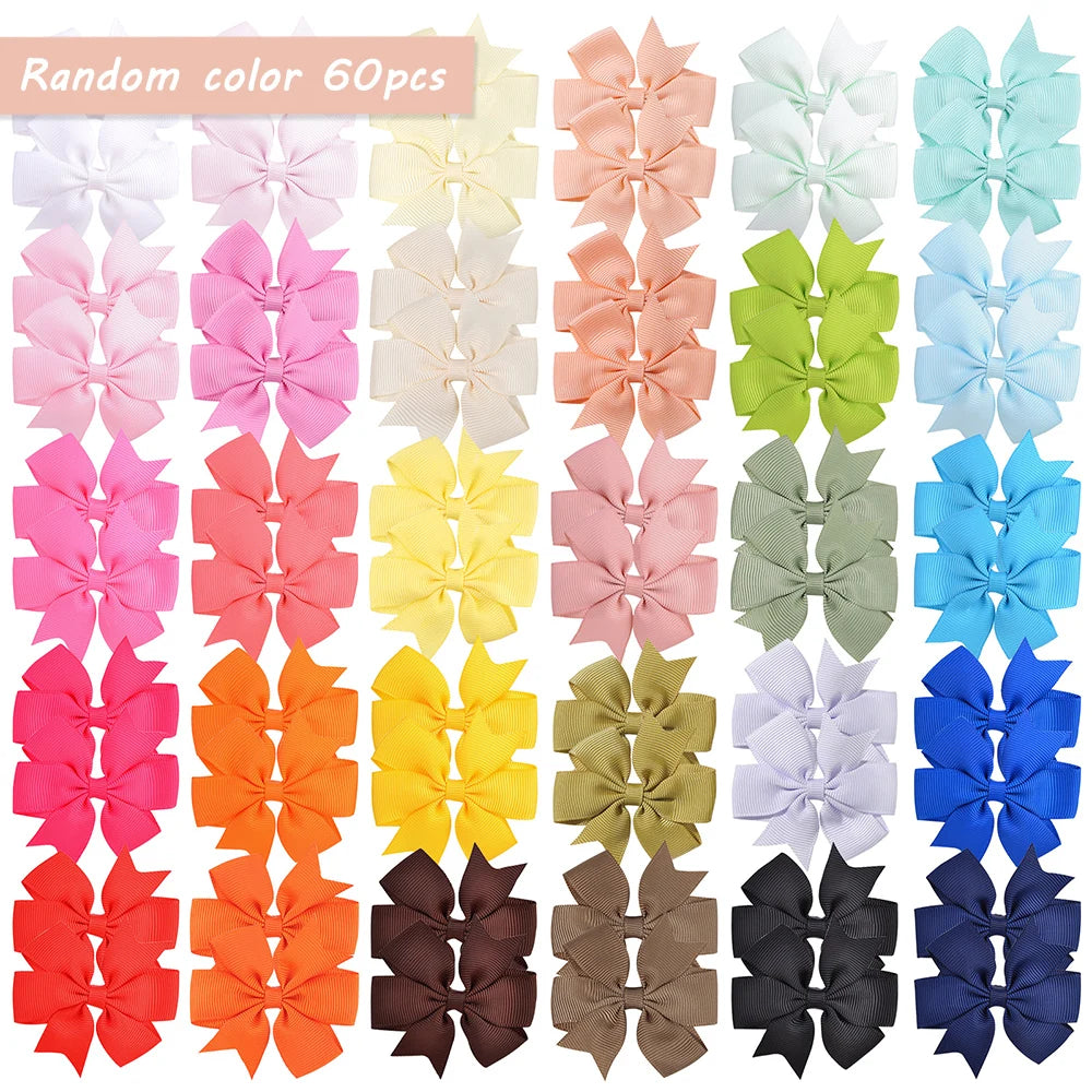 Random Color Bow Hair Clips for Baby Girls