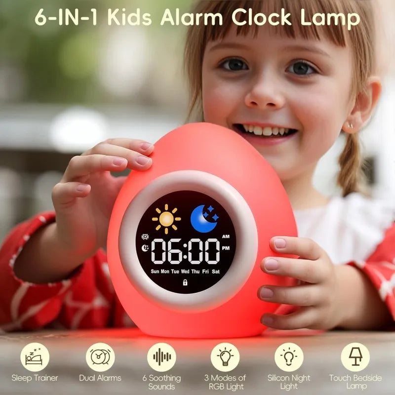 Kids Sleep Training Alarm Clock with Night Light