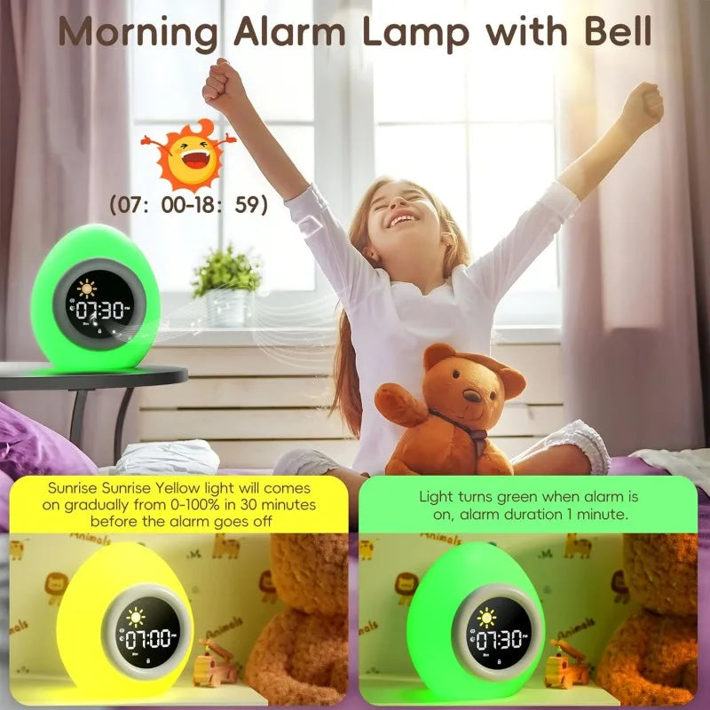 Kids Sleep Training Alarm Clock with Night Light