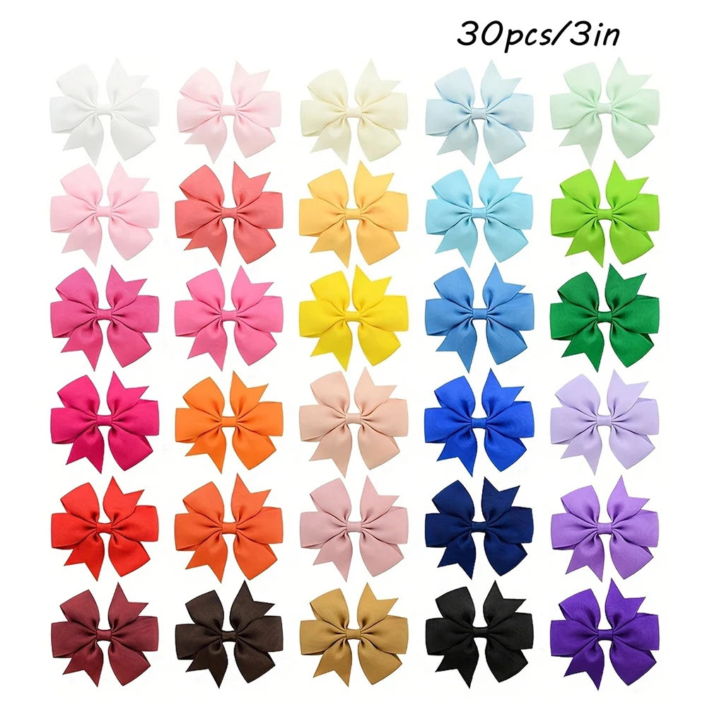 Random Color Bow Hair Clips for Baby Girls