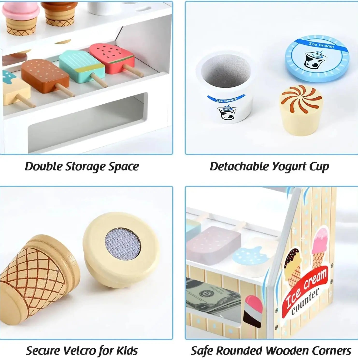 Montessori Ice Cream Playset with Coins for Kids