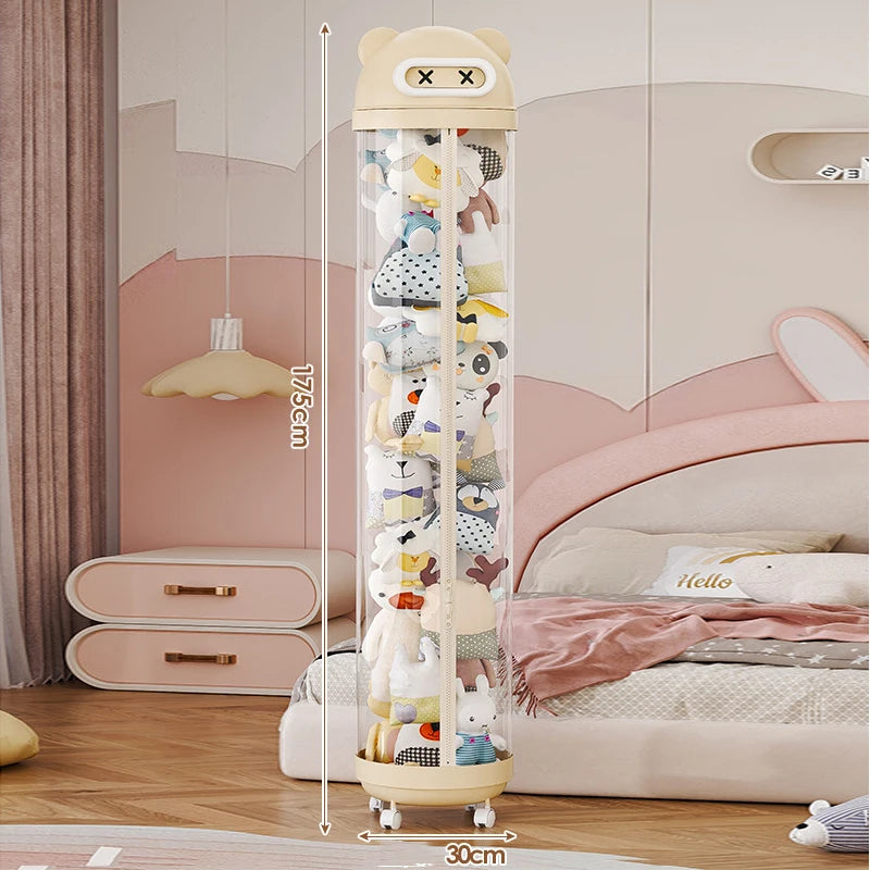 Foldable Plush Toy Storage Bin – Cartoon Design